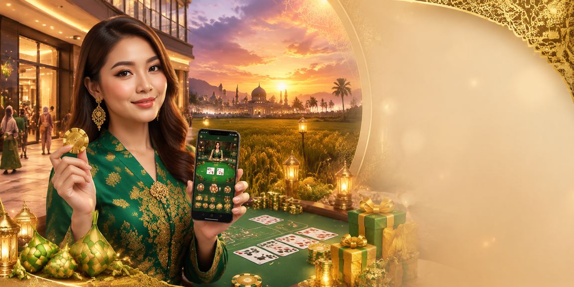 Paparan meja baccarat live dealer 447 dengan reka bentuk batik Malaysia
